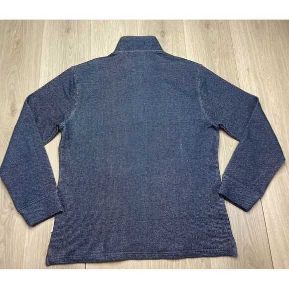 Wellen Pullover Men Large Blue High Tide Organic Fleece Henley Huckberry‎ Casual - Picture 2 of 11